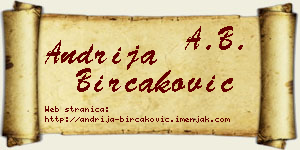 Andrija Birčaković vizit kartica